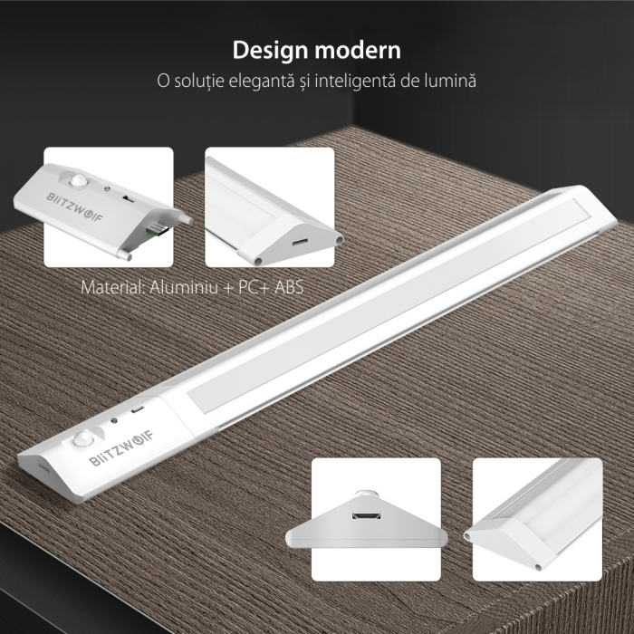 Lampa LED BlitzWolf BW-LT8 ,85 Lumeni, Senzor de miscare, Acumulator 1000 mAh [2]