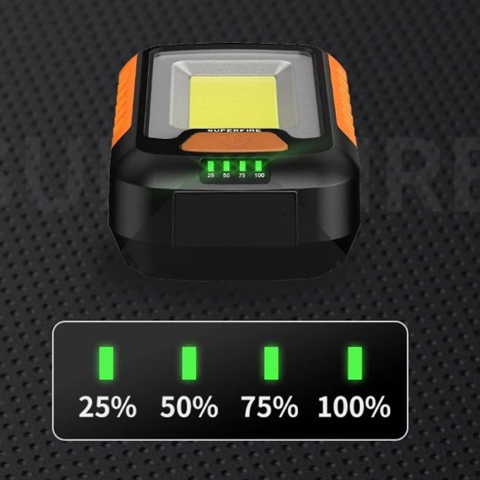 Lanterna LED Superfire G21, COB, 600 lumeni, acumulator 3600mAh, incarcare USB [4]