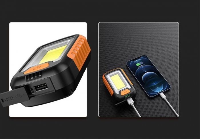 Lanterna LED Superfire G21, COB, 600 lumeni, acumulator 3600mAh, incarcare USB [3]