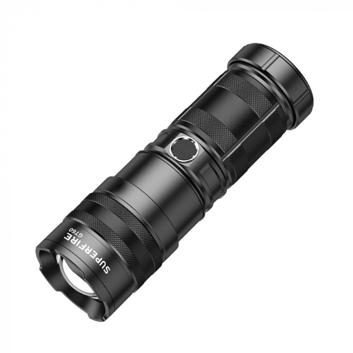 Lanterna LED Superfire GT60, Zoom, 2600lm, 320M, incarcare USB-C, Lumina fata, spate, 36W [1]