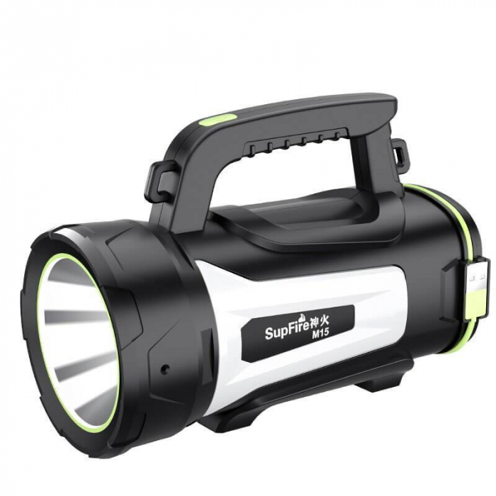 Lanterna LED Superfire M15, USB, 550lm, 400m, PowerBank, incarcare USB, 6000mAh, lumina rosie [1]