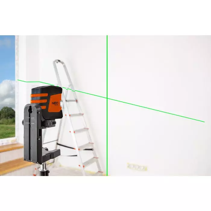 Laser cu linie încrucișată 20 m, NEO TOOLS 75-107  verde, orizontala, verticala si cruce [7]