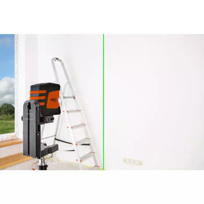 Laser cu linie încrucișată 20 m, NEO TOOLS 75-107  verde, orizontala, verticala si cruce [6]