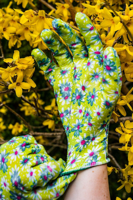 Manusi de gradina cu nitril, design floral, 9", VERTO 97H142 [6]
