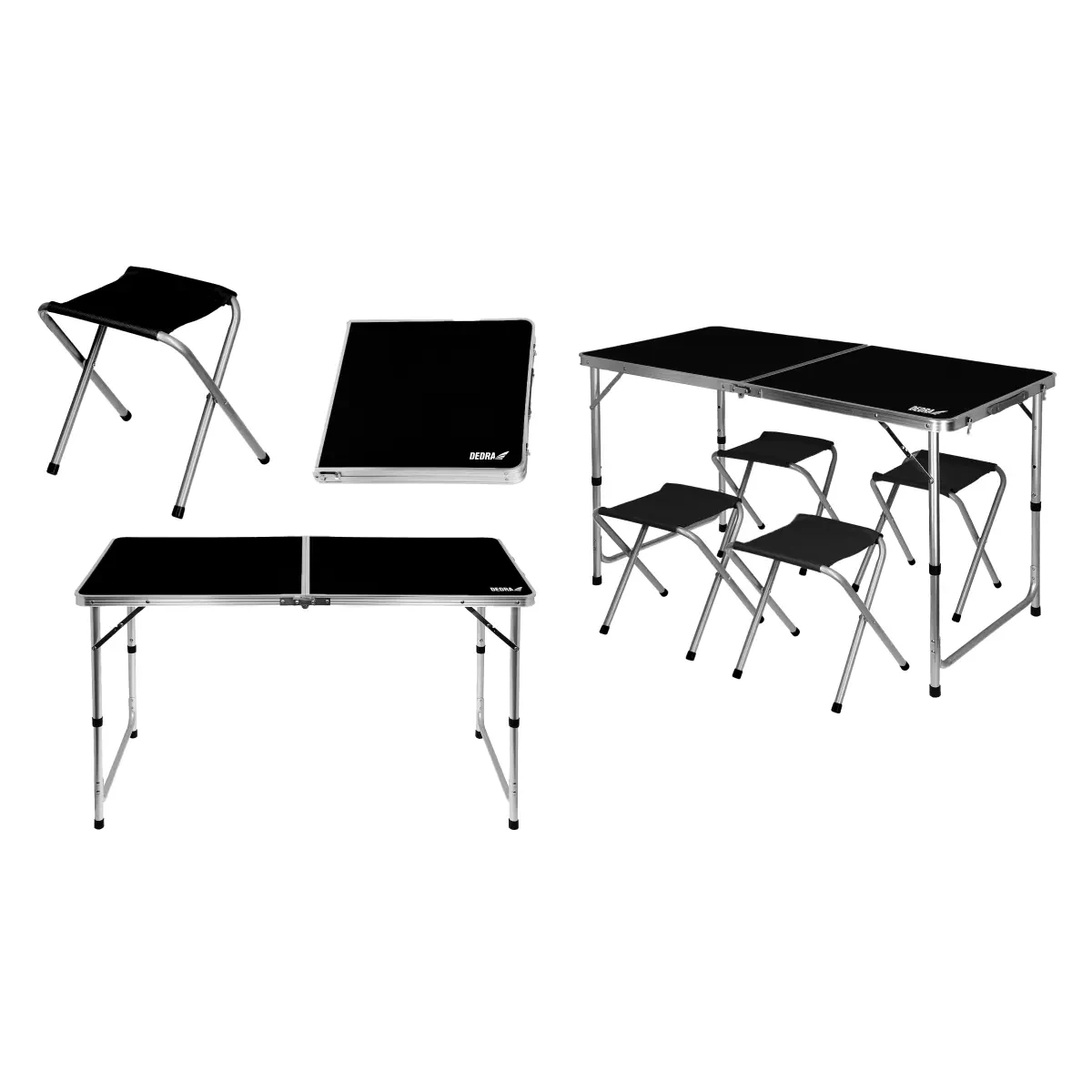 Masă de camping pliabilă DEDRA N1032, set cu 4 scaune, dimensiuni 120x60x54/60/70 cm [2]