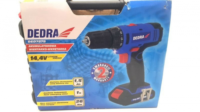 Maşină de găurit / insurubat cu + acumulator 14,4V, Li-ION + incarcator, DEDRA DED7878 [6]