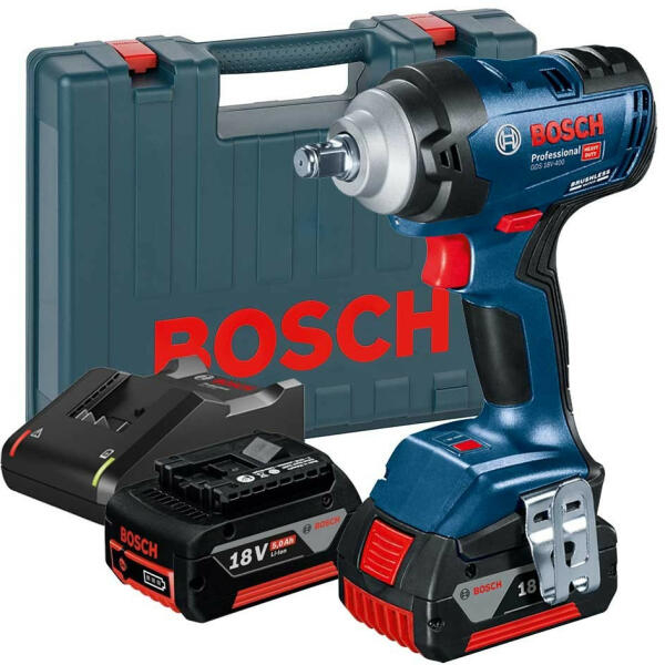 Masina de insurubat cu impact BOSCH GDS 18V-400 , cu 2 acumulatori Li-Ion 18 V, 5 Ah, patrat 1/2 inch, 400 Nm, M10-M20, valiza plastic [2]
