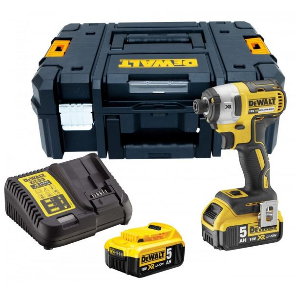 Masina de insurubat cu impact, cu acumulatori Dewalt DCF887P2, 18V/5.0Ah, cuplu maxim 205 Nm, 2 acumulatori, incarcator si valiza de transport [3]