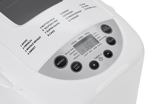 Masina de paine ADLER AD 6019,gluten free, 2 palete framantare, 1100 W, 1250 g, 12 Programe, afisaj LCD, Alb [4]