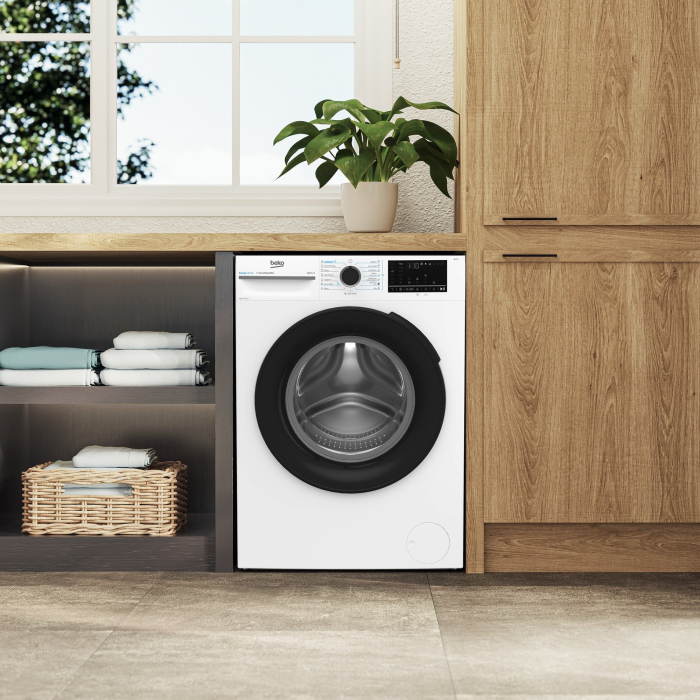 Masina de spalat rufe Beko BM3WFSU47415WB, 7kg, 1400rpm, Clasa A, 15 programe, Motor ProSmartInverter, EnergySpin, SteamCure, IronFast, Display, alb [10]