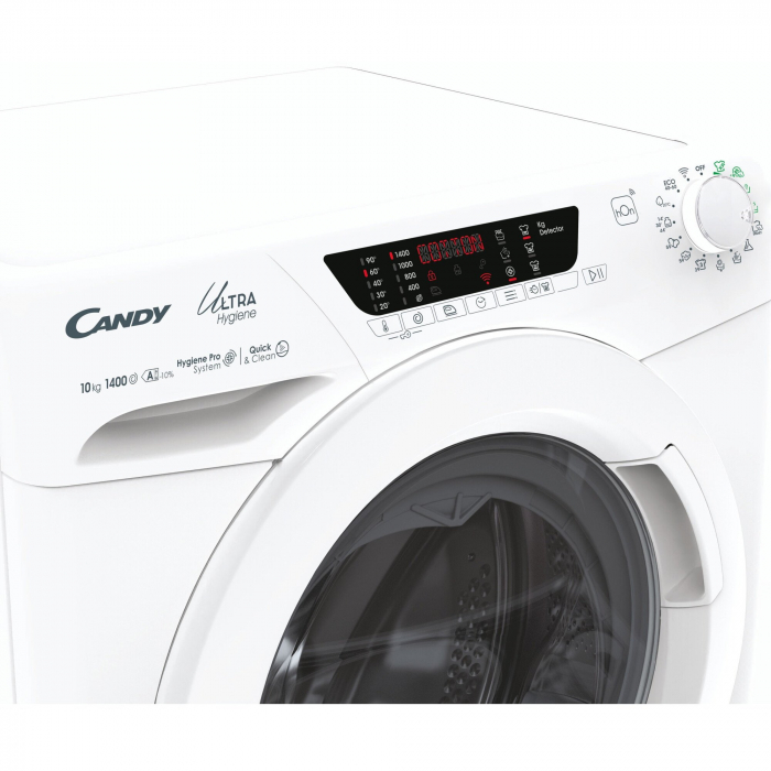 Masina de spalat rufe Candy, 10 kg, clasa A, motor Inverter, 1400 rpm, Steam, conectivitate WiFi/ hOn app, Quick & Clean tehnology, Alb,  HES14104TWM6/1-S [3]