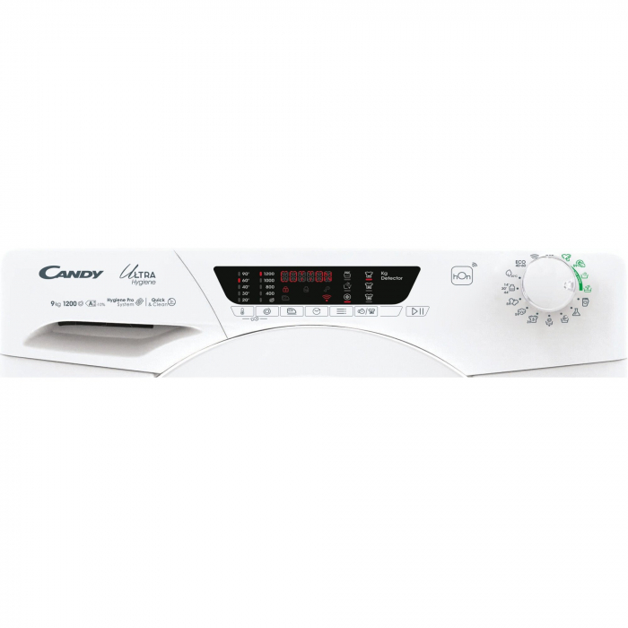 Masina de spalat rufe Candy Ultra Hygiene, 9 kg, 1200 RPM, Motor inverter, WiFi, Mix Power System, Clasa A, Alb, HE 1294TWM6/1-S [3]