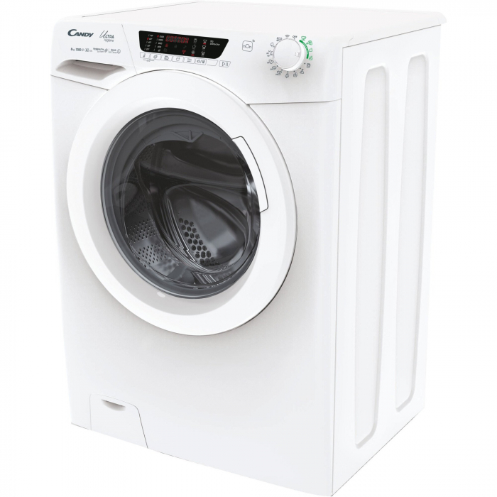 Masina de spalat rufe Candy Ultra Hygiene, 8 kg, 1200 RPM, Motor inverter, WiFi, Mix Power System, Clasa A, Alb, HE 1284TWM6/1-S [2]