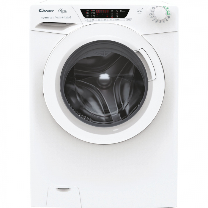 Masina de spalat rufe Candy Ultra Hygiene, 8 kg, 1200 RPM, Motor inverter, WiFi, Mix Power System, Clasa A, Alb, HE 1284TWM6/1-S [1]