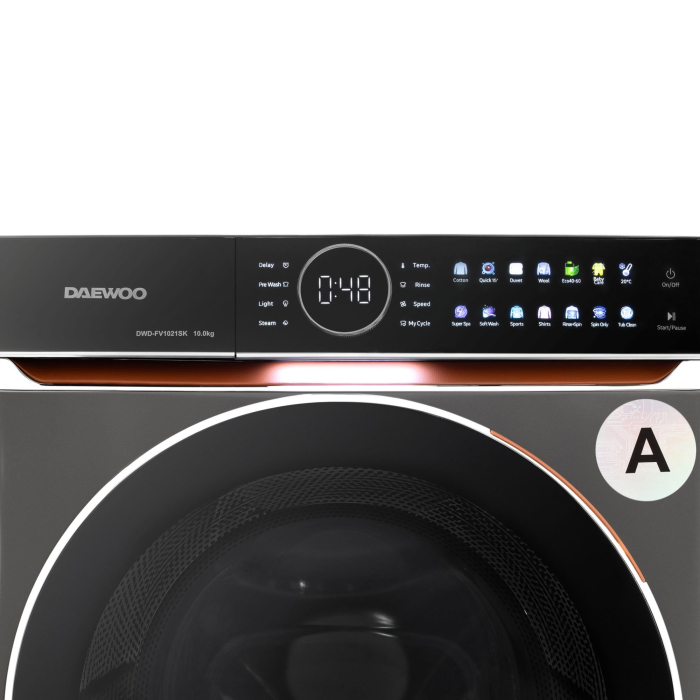 Masina de spalat rufe Daewoo, 10 kg, motor DIRECT drive inverter, 1400 rpm, clasa A, 14 programe, panou de control touch, Argintiu [6]