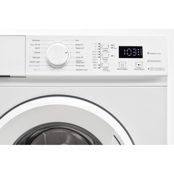 Masina de spalat rufe LDK Queen2 610DIW, Clasa A, Capacitate 6 Kg, 1000 rpm, 16 programe, Steam, Storm wash, Prespalare, Amanare pornire, Drum Clean, Slim, Motor Inverter, Alb [4]