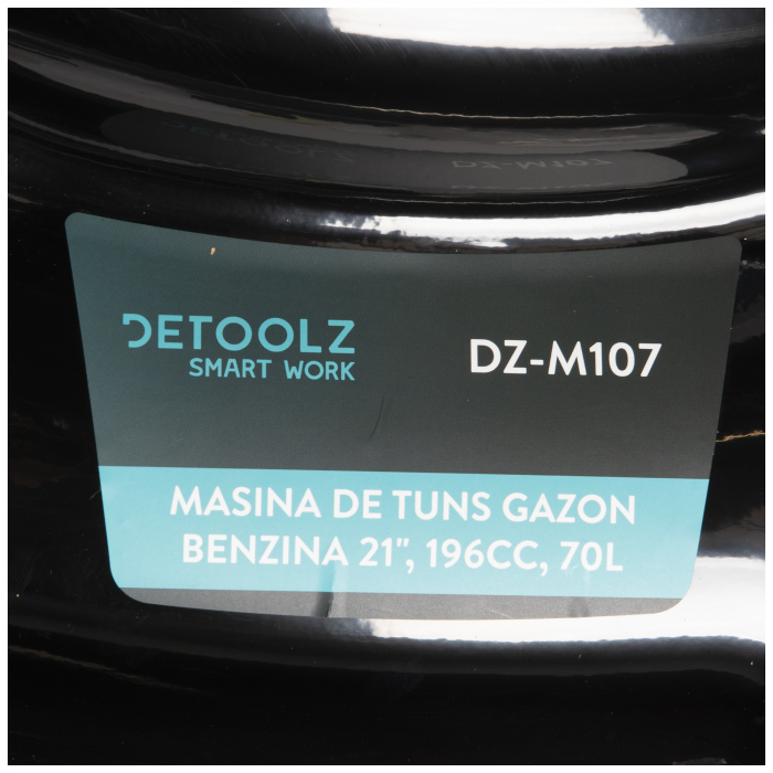 Masina de tuns gazon, benzina, 5.4 CP,  latime lucru 525 mm, 196CC, 70L, autopropulsie, Detoolz DZ-M107 [13]