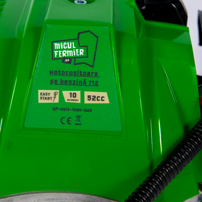Motocositoare pe benzina 712 cu 10 accesorii,  4.76 CP / 3.5 kW, 52CC , Micul Fermier GF-0915-S001-G03 [9]