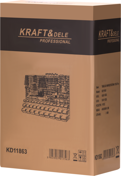 Panou organizare atelier 115x78 cm + accesorii, Kraft&Dele KD11863 [13]