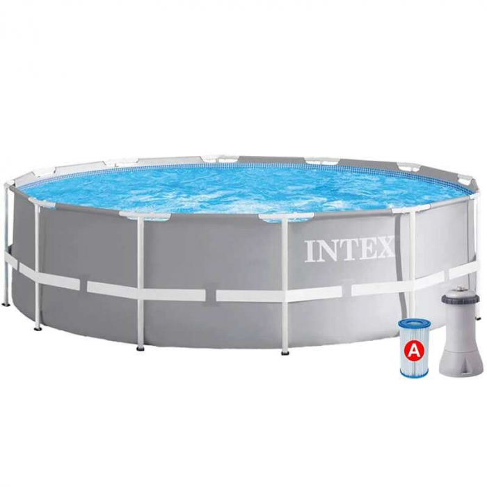 Piscina cadru metalic Intex Prisma Frame, 366×76 cm, 6.500 litri, cu pompa de filtrare [1]