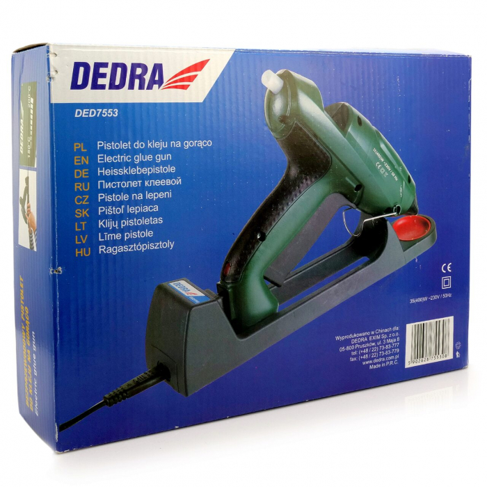 Pistol de lipit cu baton silicon, la cald, fara fir, temperatura reglabila, 400 W, DEDRA DED7553 [3]