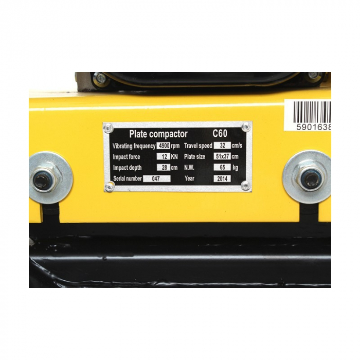 Placa compactoare 5,5 CP, 65 kg, placa 510x370 mm, Kraft&Dele KD1180 [10]