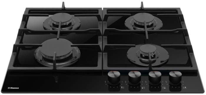 Plita incorporabila Hansa BHKS610505, Gaz, Sticla, 4 arzatoare, 60 cm, Negru [2]