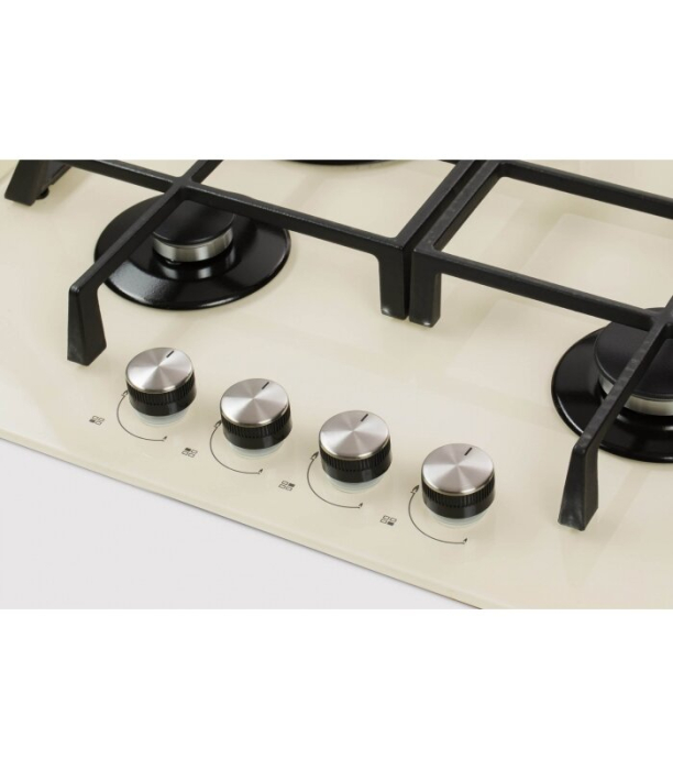 Plita incorporabila LDK Cordoba WOK JZ4BEIJE60, Gaz, 4 arzatoare, WOK, Aprindere electrica, Gratare fonta, Siguranta, 60 cm, Bej [3]