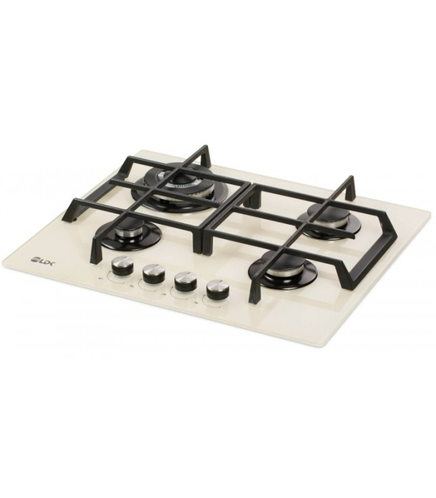 Plita incorporabila LDK Cordoba WOK JZ4BEIJE60, Gaz, 4 arzatoare, WOK, Aprindere electrica, Gratare fonta, Siguranta, 60 cm, Bej [2]