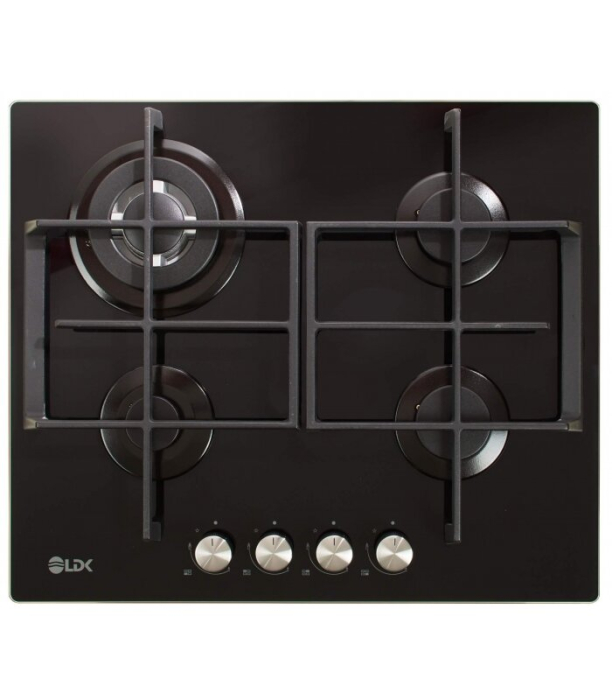 Plita incorporabila LDK Cordoba WOK JZ4BK60, Gaz, 4 arzatoare, WOK, Aprindere electrica, Gratare fonta, Siguranta, 60 cm, Negru [1]