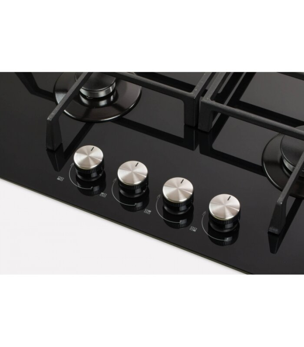 Plita incorporabila LDK Cordoba WOK JZ4BK60, Gaz, 4 arzatoare, WOK, Aprindere electrica, Gratare fonta, Siguranta, 60 cm, Negru [3]