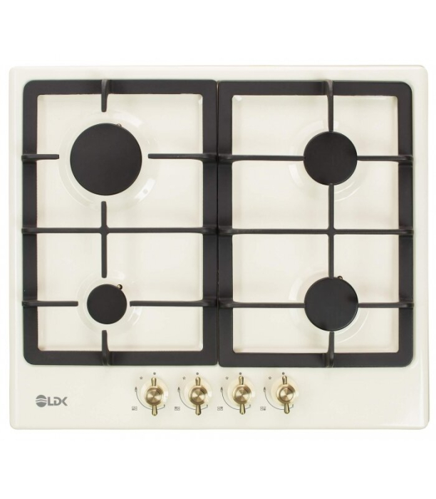 Plita incorporabila LDK Oviedo JZ4BEIGE60, Gaz, 4 arzatoare, Aprindere electrica, Gratare fonta, Siguranta, 60 cm, Bej [1]