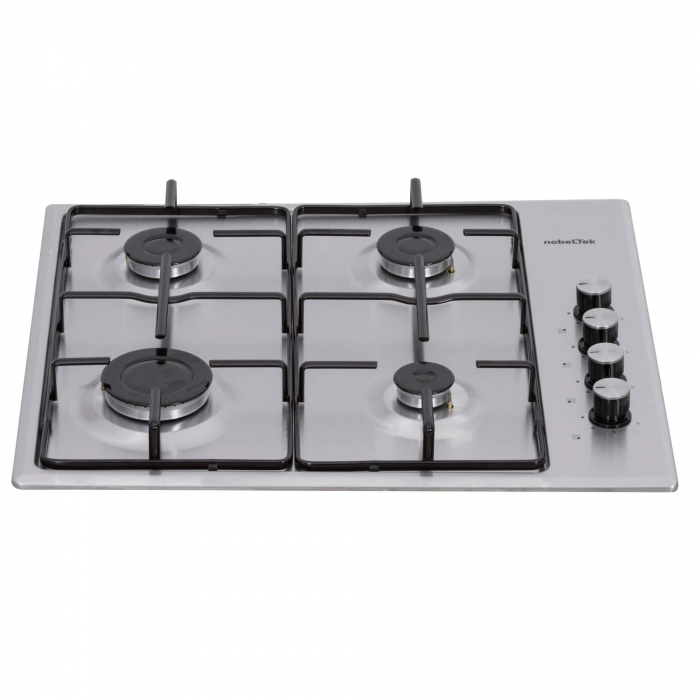 Plită incorporabila Nobeltek NHBG-6400IX, Gaz, Aprindere electrică, Grătar emailat, Inox [4]