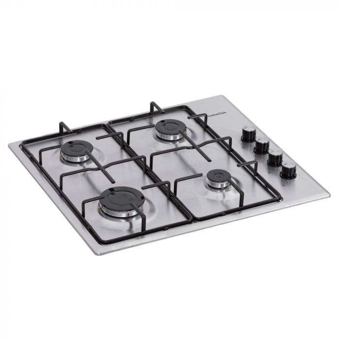 Plită incorporabila Nobeltek NHBG-6400IX, Gaz, Aprindere electrică, Grătar emailat, Inox [2]