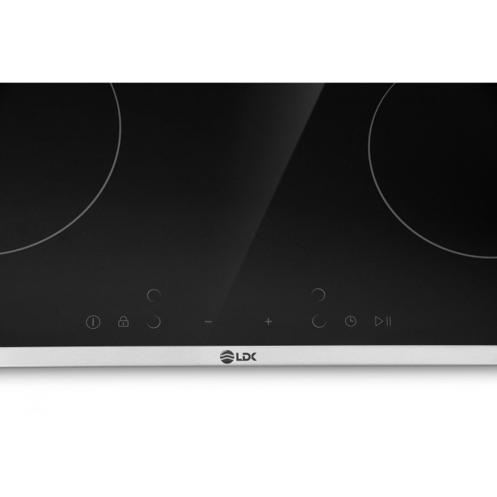 Plita incorporabila vitroceramica LDK 4VBK, 4 zone de gatit, Control Touch, Timer, Blocare acces, 60 cm, Negru [3]