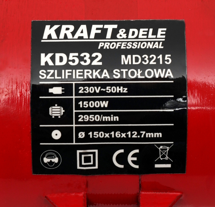 Polizor de banc 1700 W, diametru piatra 150 mm, 2950 RPM,  Kraft&Dele KD532 [6]