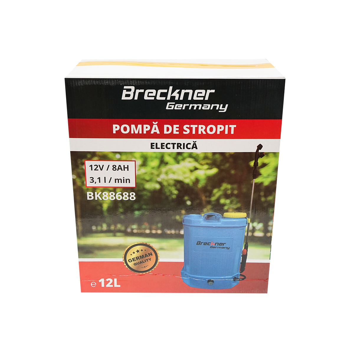 Pompa electrica/pulverizator de stropit, rezervor 12L, baterie 12V 8Ah, debit 3.1 l/min, Breckner Germany BK88688 [8]