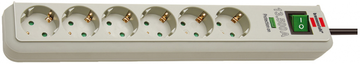 Prelungitor Brennenstuhl Eco-Line 6 prize, Protectie supratensiune, Intrerupator, 1.5m [1]