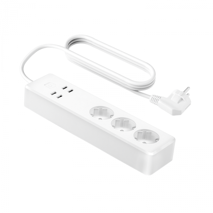 Prelungitor smart WiFi Meross MSS42E, 3 Prize, 4 x USB, Cablu 1.8m, Alexa, Google Assistant [1]