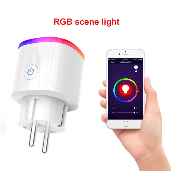 Priza inteligenta Rovo A12 WiFi, 16A, Monitorizare energie, Alexa, Google Assistant [2]
