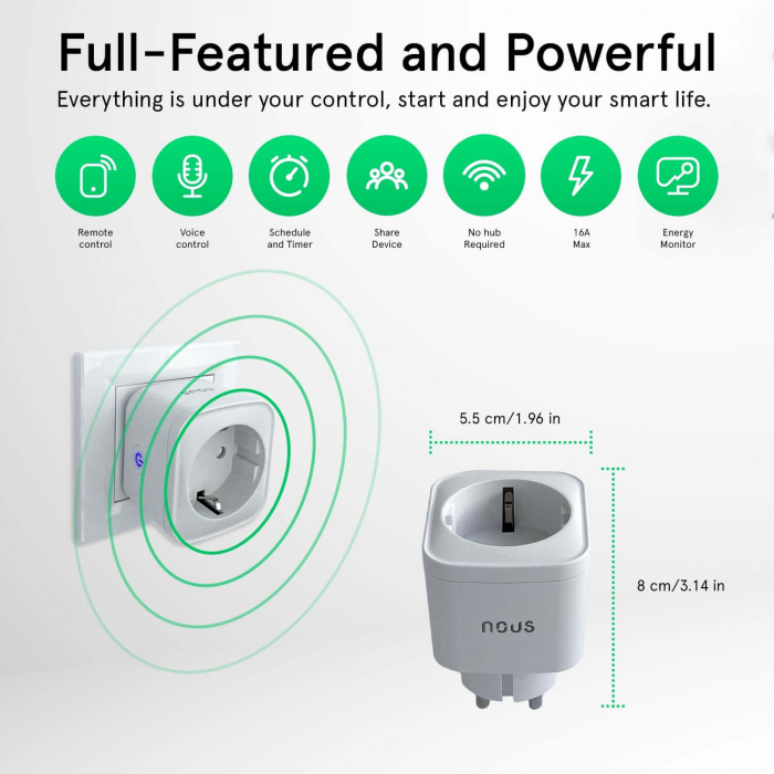 Priza inteligenta WiFi NOUS A7, 16A [4]