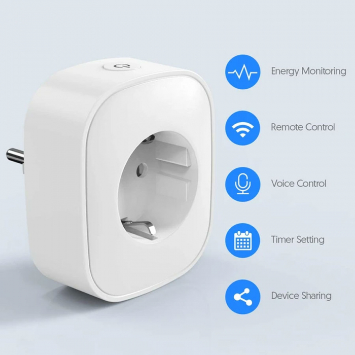 Priza inteligenta WiFi Teckin SP22, 10A, Monitorizare consum energie, Smart Life, Alexa si Google Assistant [5]