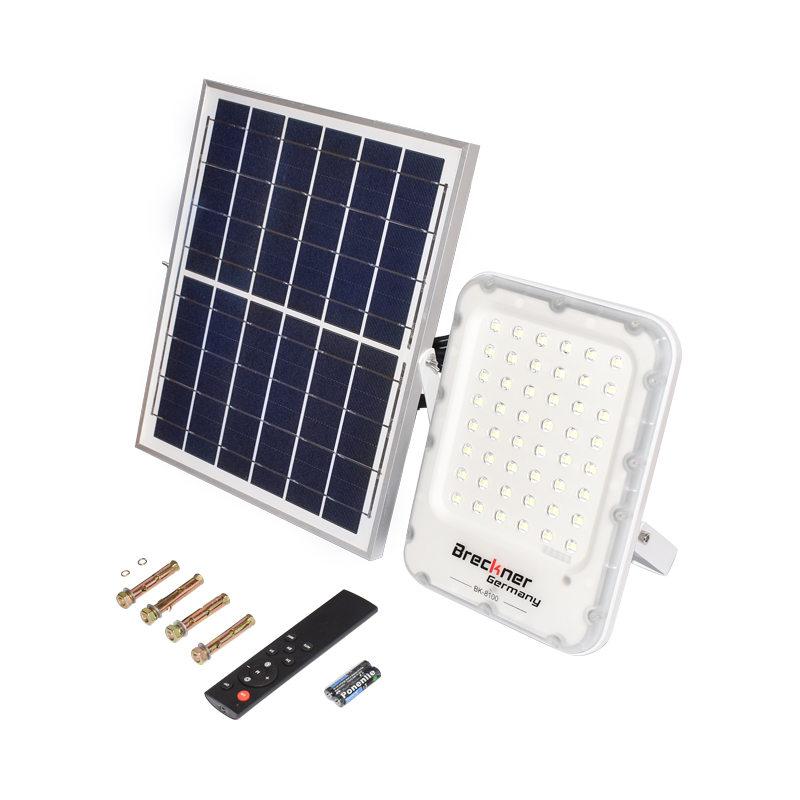 Proiector LED cu panou solar policristalin 12W, telecomanda si acumulator inclus Breckner Germany [4]