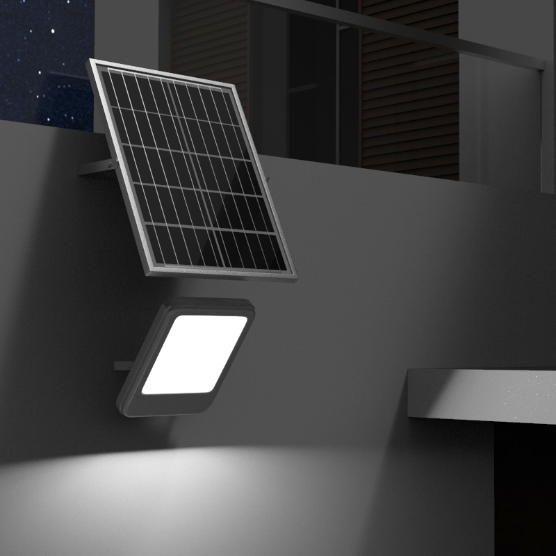 Proiector LED cu panou solar policristalin 12W, telecomanda si acumulator inclus Breckner Germany [2]