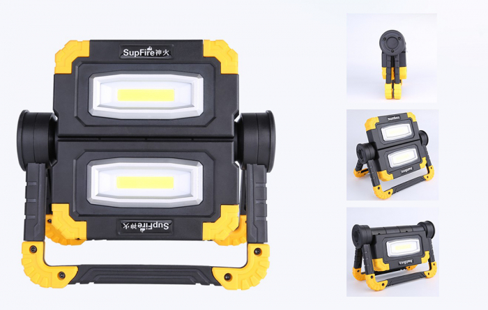 Proiector LED portabil SupFire G7, 20W, 1000lm, reincarcabil, COB, Acumulator 5000mAh [4]