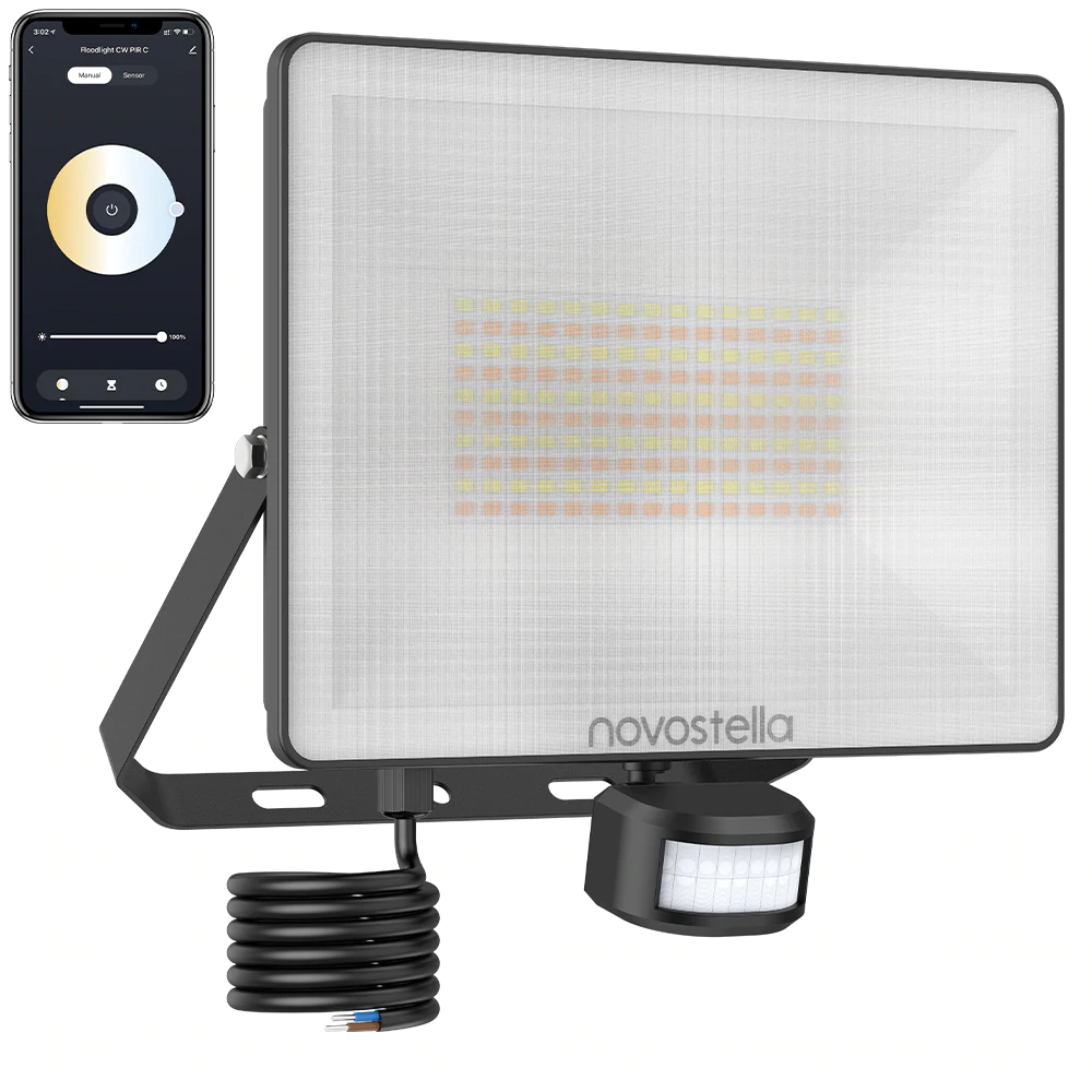 Proiector LED Smart cu senzor de miscare Novostella 60W, 6000lm, Wifi, Control aplicatie, 150 Leduri, Dimabil, IP65 [1]