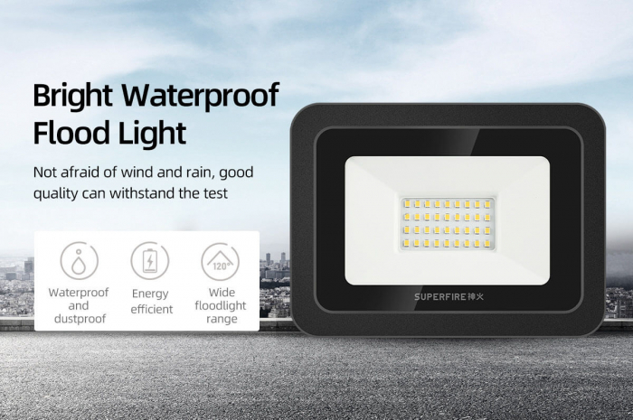 Proiector LED Superfire 30W, 2400 lm, 32 Leduri, lumina alb rece 6000K [2]