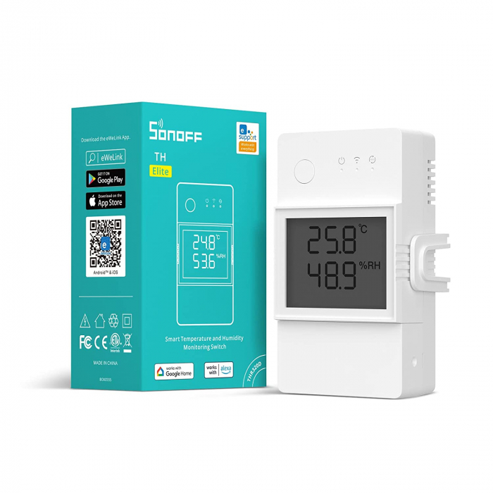 Releu inteligent Wi-Fi Sonoff THR320D, 20A, Temperatura  umiditate, Monitor LCD [1]