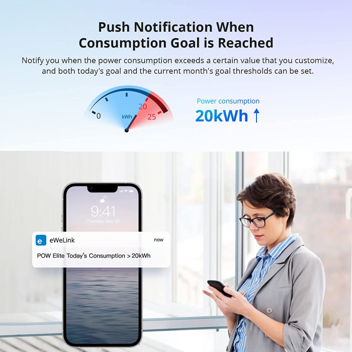 Releu inteligent WiFi Sonoff POW Elite R3 POWR316D, 16A afisaj LCD [2]