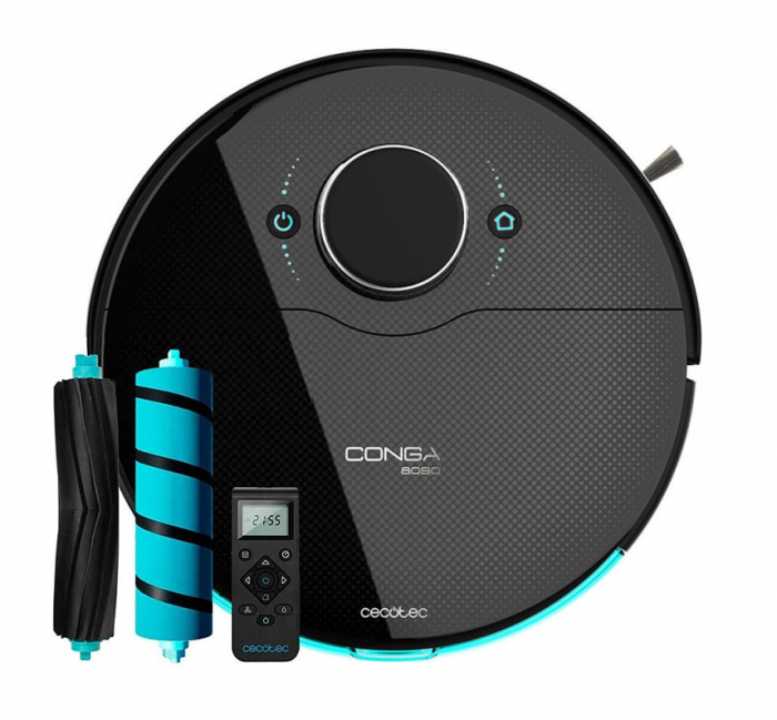 Robot de aspirare Cecotec Conga 8090 Ultra, 4 in 1, 10000 Pa, Laser, Autonomie 240 minute, Rezervor lichide si praf, Functie mop, Perie animale, telecomanda [1]